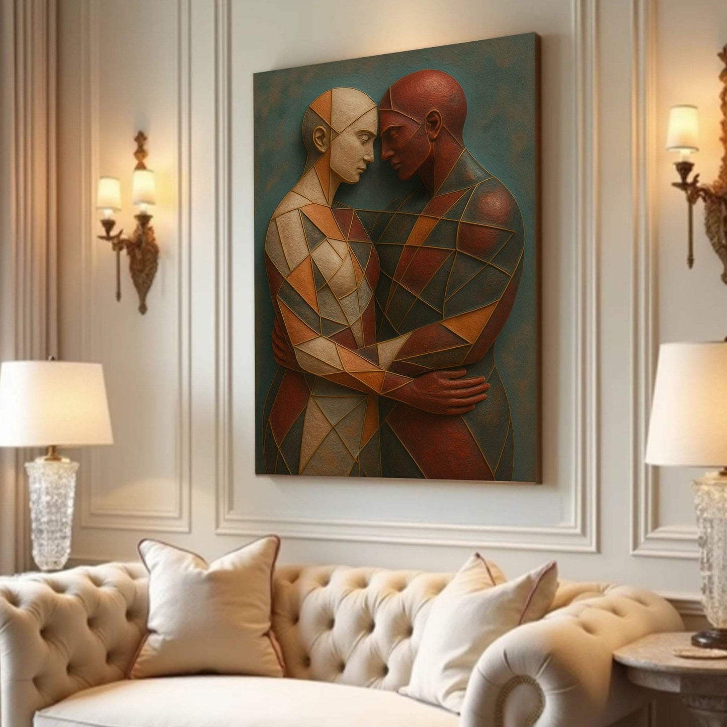 Embrace of Geometry Abstract Wall Art III - Tailored Canvases - Flyclothing LLC