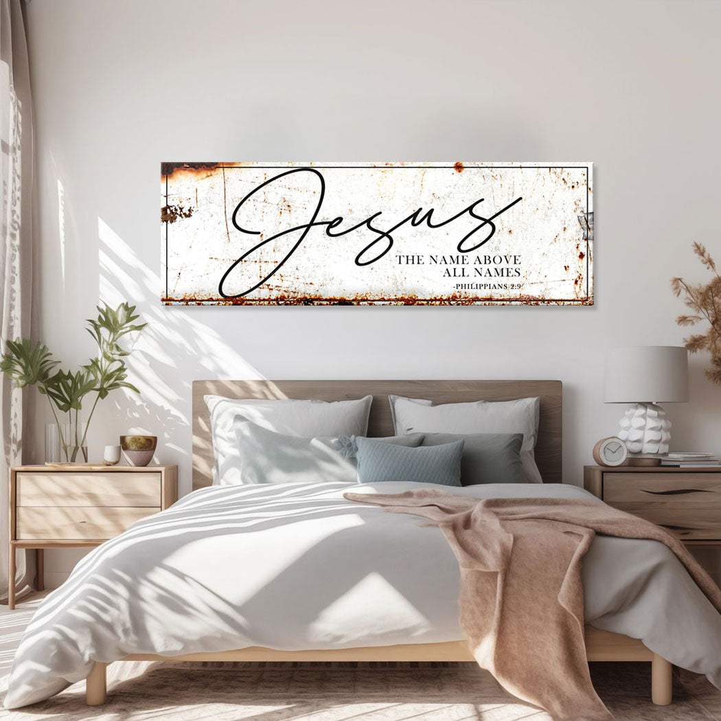 Jesus The Name Above All Names - Philippians 2:9 Faith Sign II - Tailored Canvases - Flyclothing LLC
