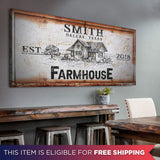 Rustic Farmhouse Personalized Sign III - Tailored Canvases - Flyclothing LLC