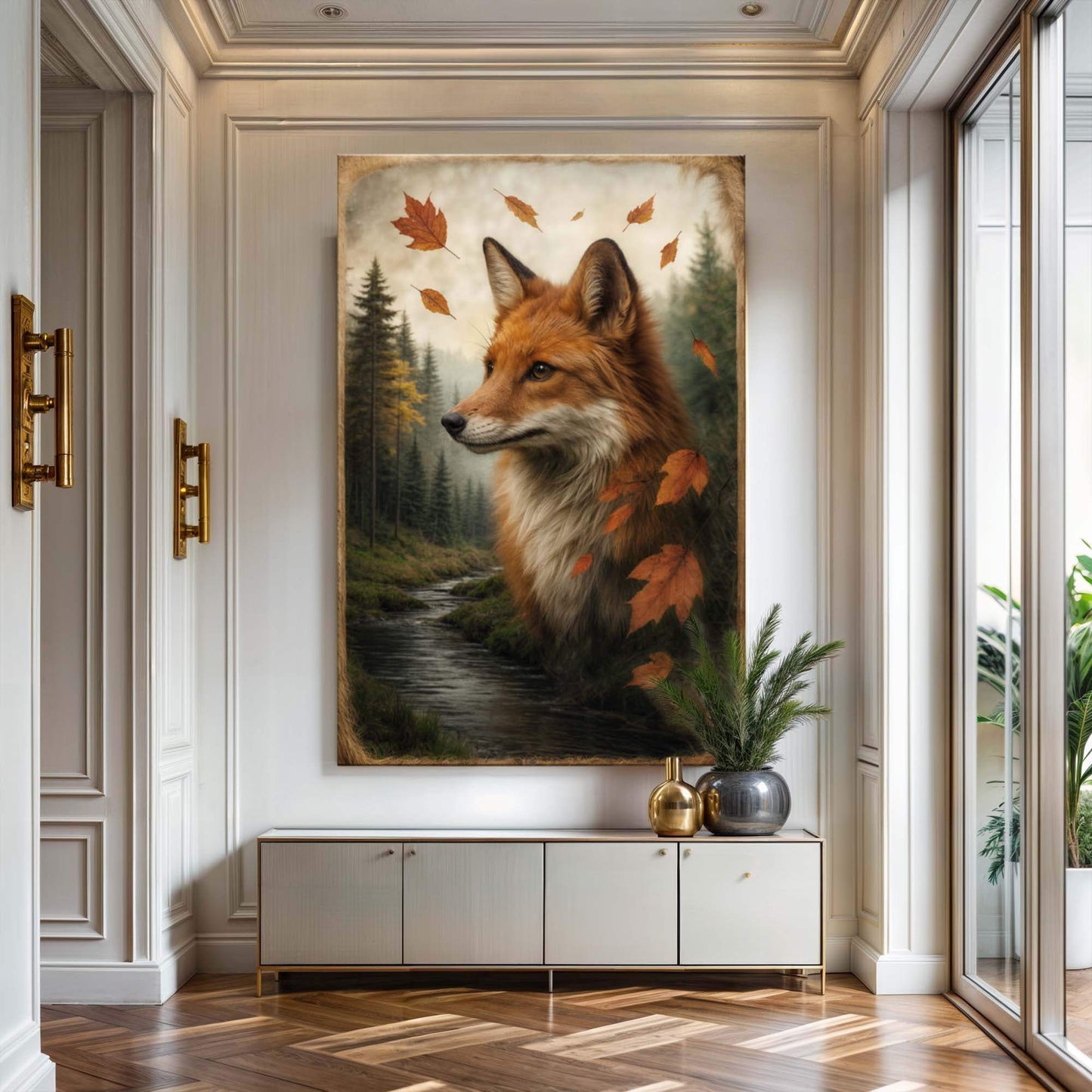Autumn Fox Double Exposure Wall Art - Tailored Canvases - Flyclothing LLC