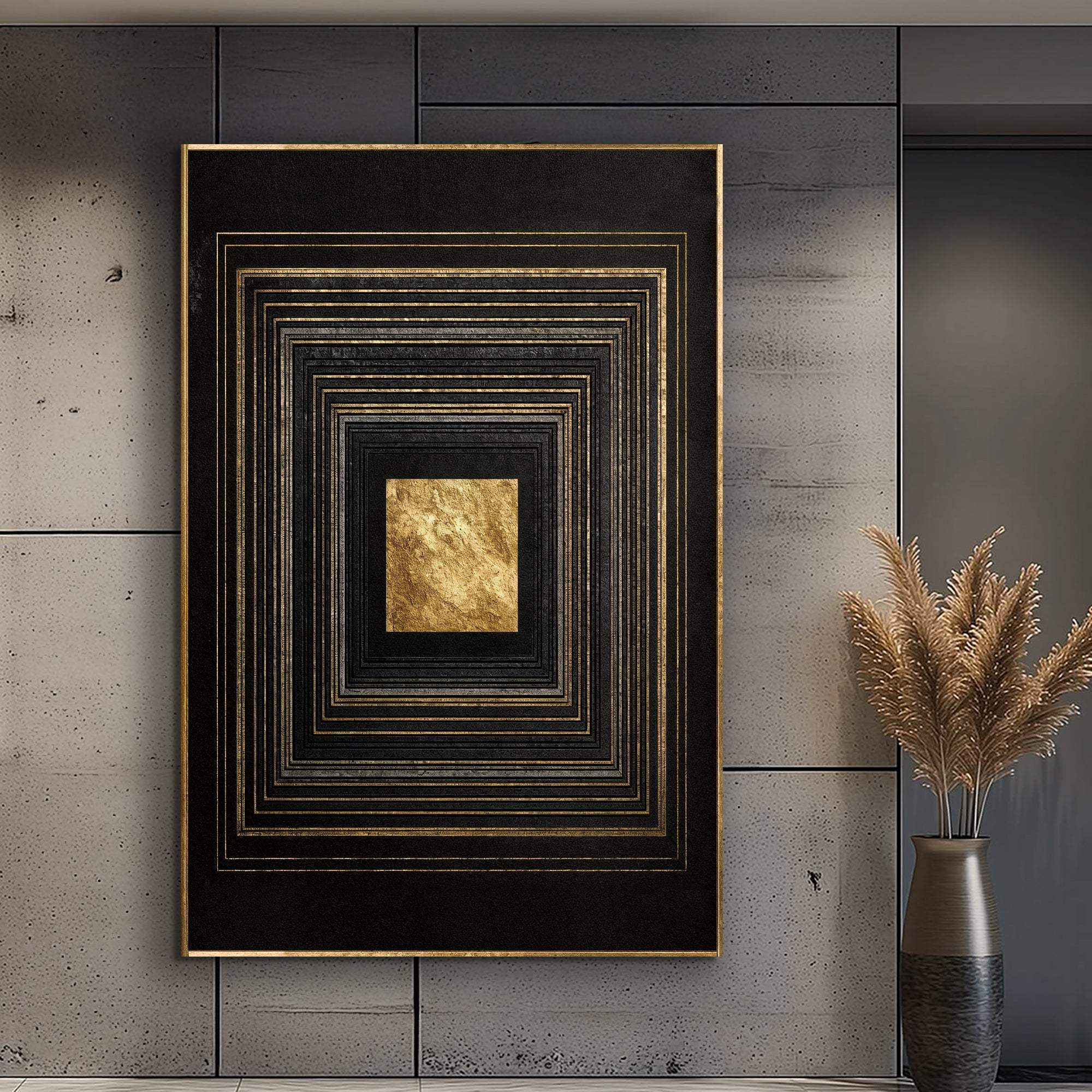 Black And Gold Core Wall Art - Tailored Canvases - Flyclothing LLC