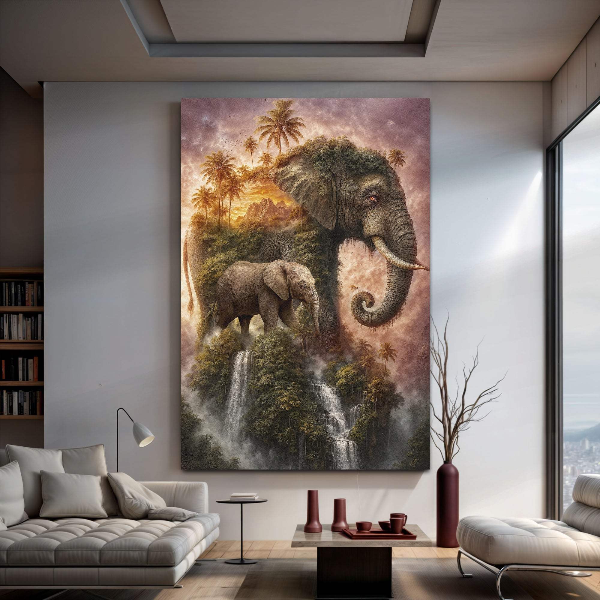 Elephant Jungle Majesty Wall Art - Tailored Canvases - Flyclothing LLC