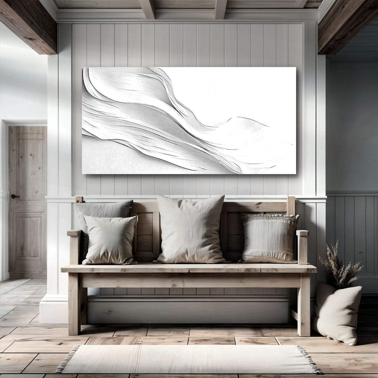 White Minimalist Wall Art - Tailored Canvases - Flyclothing LLC