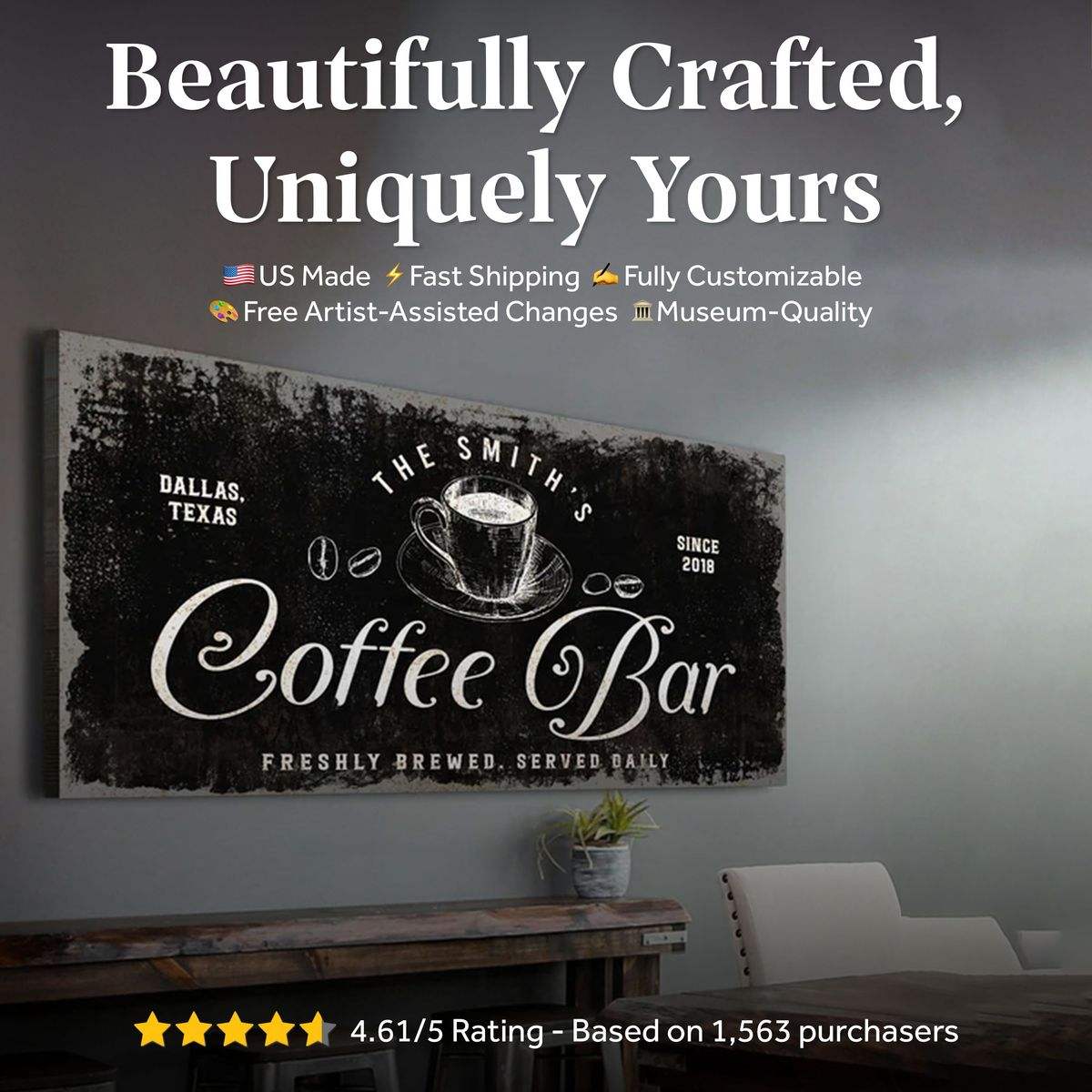 Coffee Bar Sign - Tailored Canvases - Flyclothing LLC