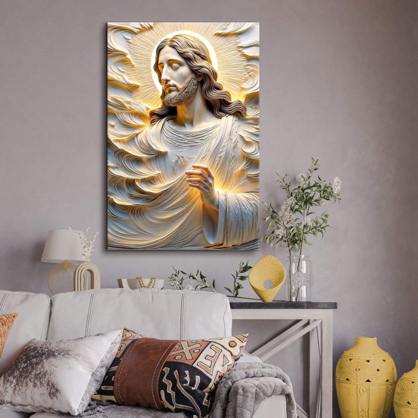 Faith Over Fear, Sacred Serenity Faith Wall Art - Tailored Canvases - Flyclothing LLC