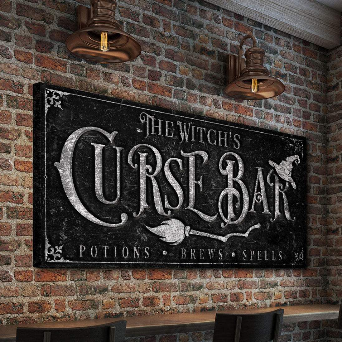 The Witch's Curse Bar Halloween Sign - Tailored Canvases - Flyclothing LLC