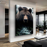 Grizzly Bear Double Exposure Wall Art - Tailored Canvases - Flyclothing LLC