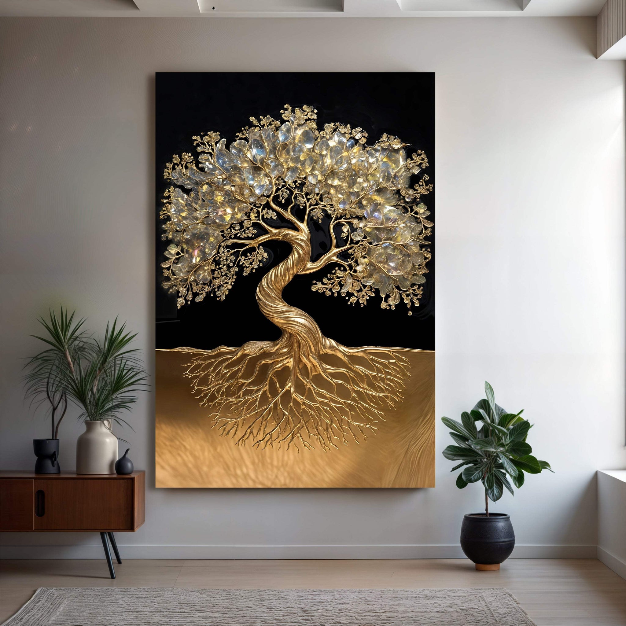 3D Minimalist Tree of Life Wall Art - Tailored Canvases - Flyclothing LLC