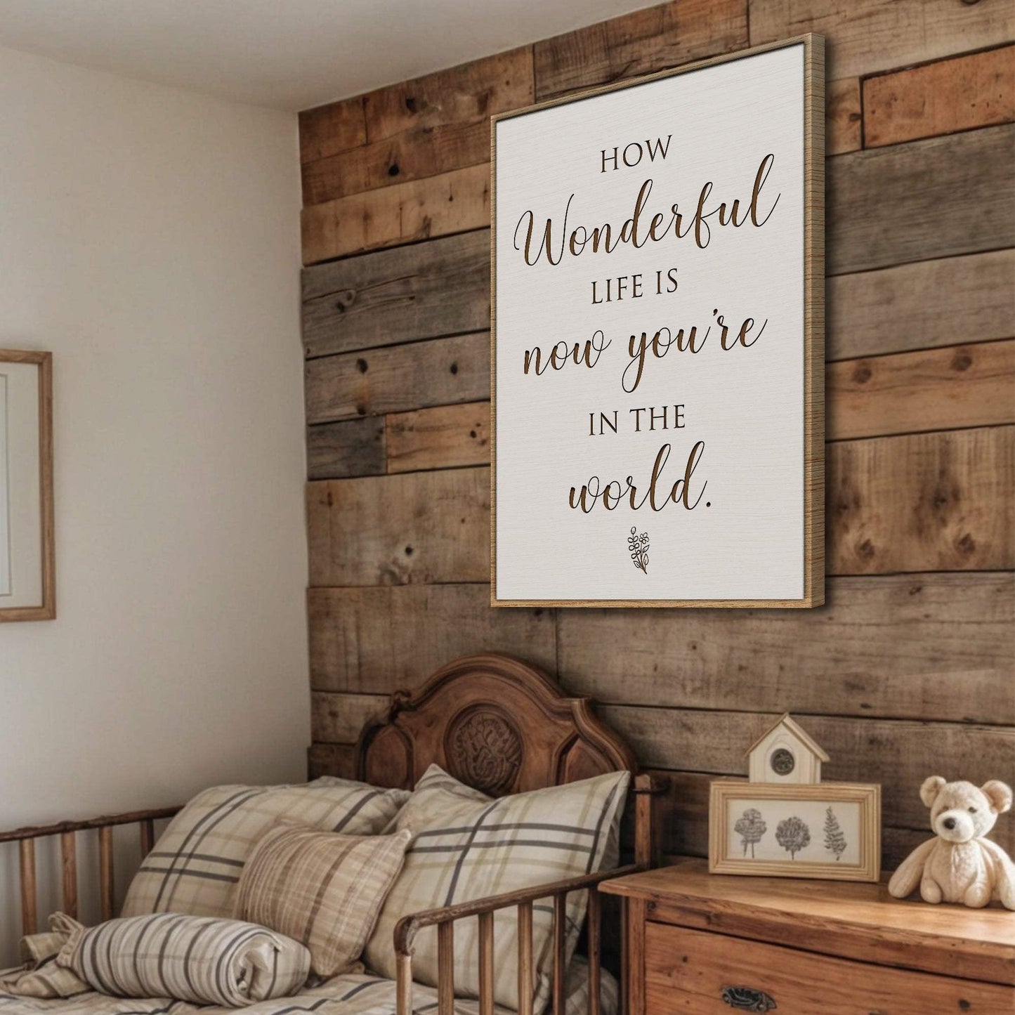 How Wonderful Life Is Nursery Sign II - Tailored Canvases - Flyclothing LLC