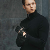 Mario (black) - Italian lambskin leather driving gloves