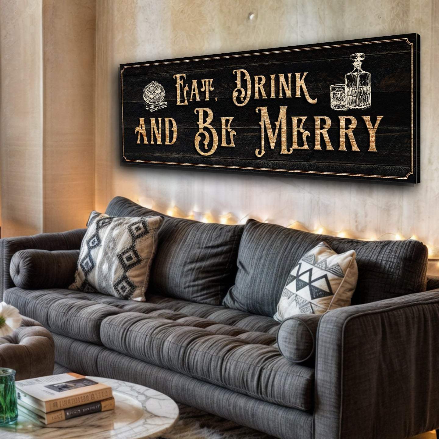 Eat, Drink And Be Merry Family Sign - Tailored Canvases - Flyclothing LLC