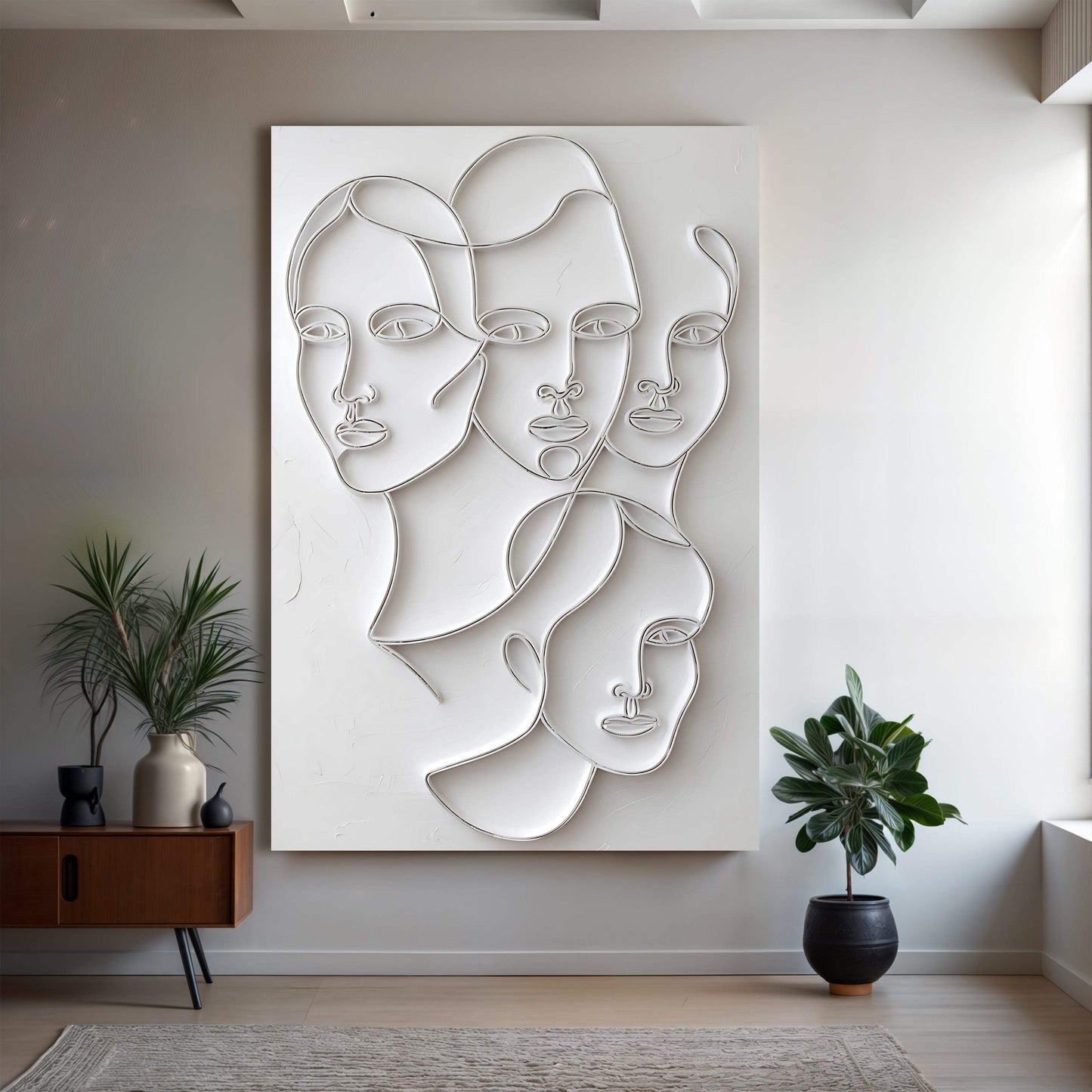 3D Minimalist Faces Wall Art - Tailored Canvases - Flyclothing LLC