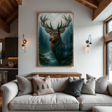 Misty Stag Double Exposure Wall Art - Tailored Canvases - Flyclothing LLC