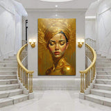 Woman's Golden Serenity Wall Art - Tailored Canvases - Flyclothing LLC