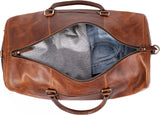 Tan Leather Trolley Bag 44L - Classy Leather Bags - Flyclothing LLC