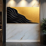 Black And Gold Minimalist Abstract XI - Tailored Canvases - Flyclothing LLC
