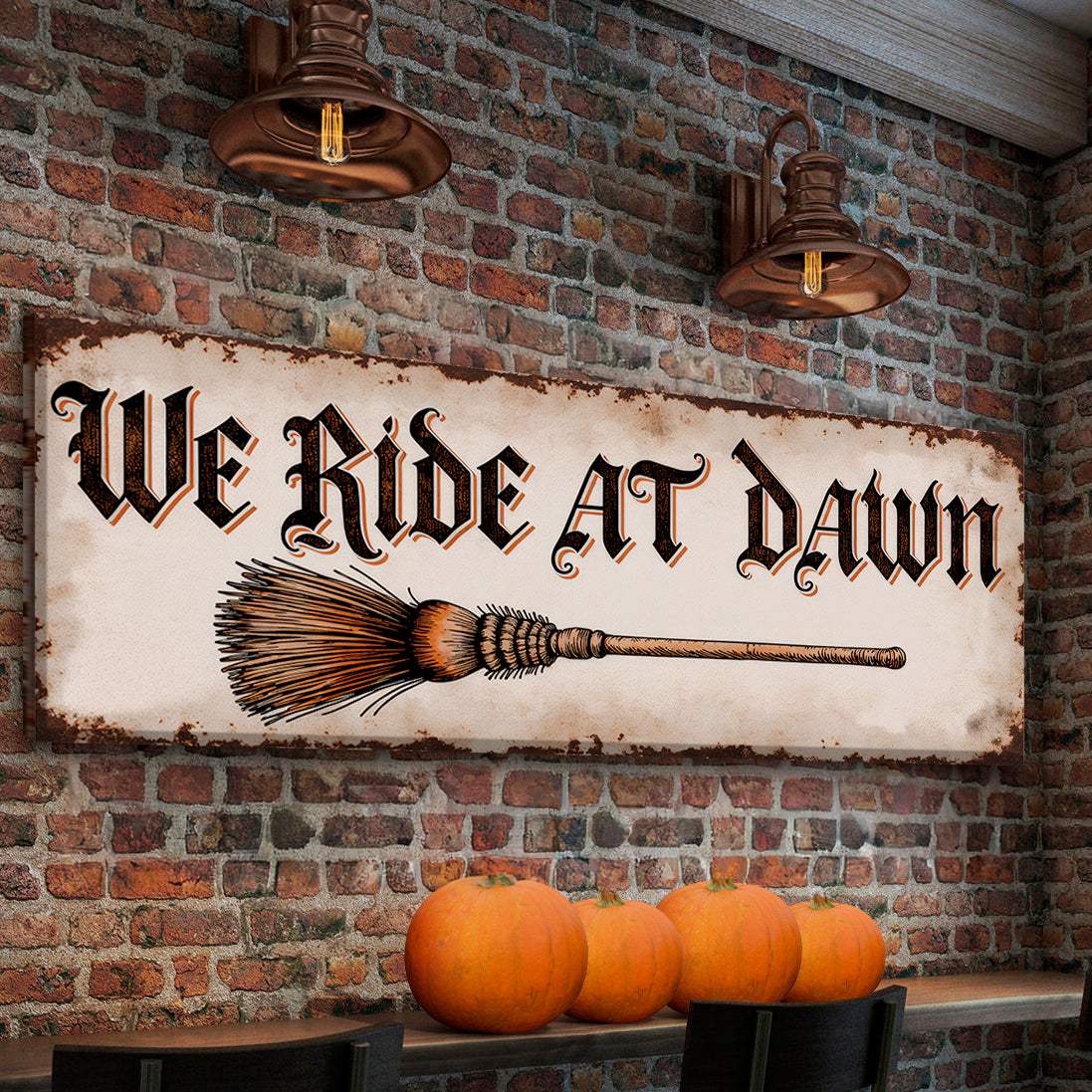 We Ride At Dawn Halloween Wall Sign - Tailored Canvases - Flyclothing LLC
