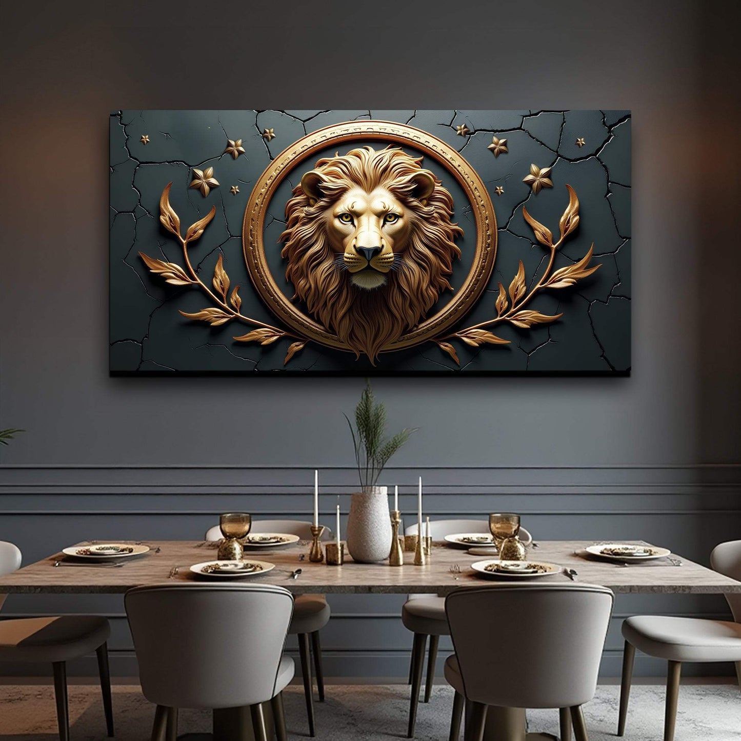 3D Majestic Lion Wall Art - Tailored Canvases - Flyclothing LLC