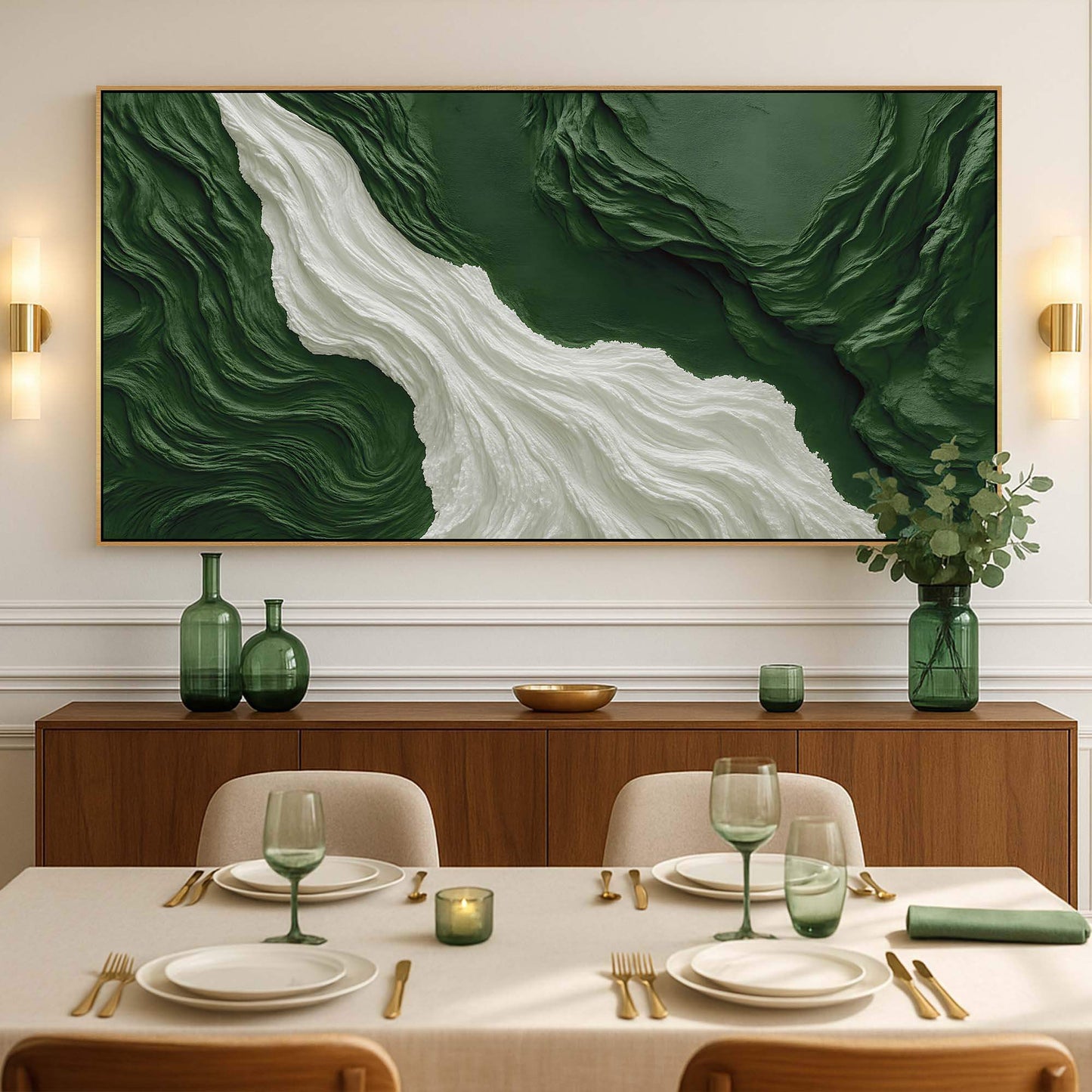 Green Rivers Abstract Wall Art - Tailored Canvases - Flyclothing LLC