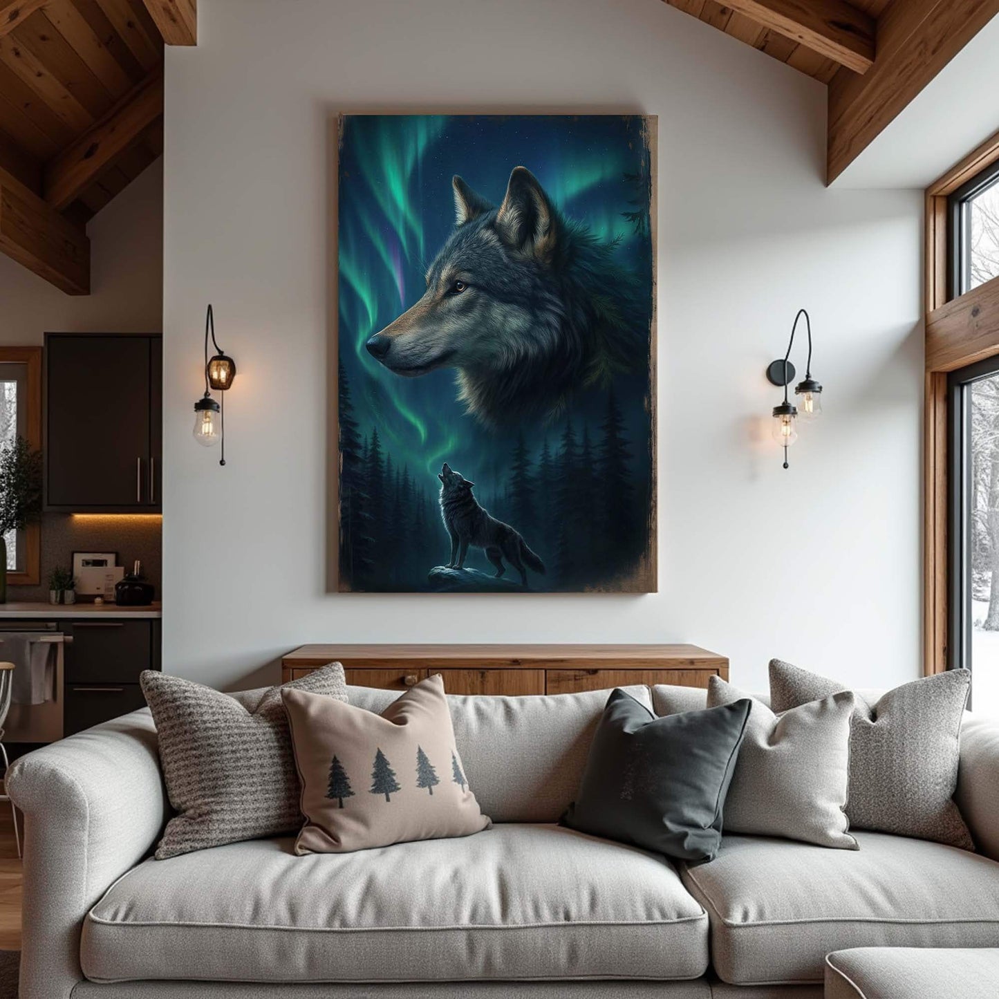 Wolf Double Exposure Wall Art IV - Tailored Canvases - Flyclothing LLC