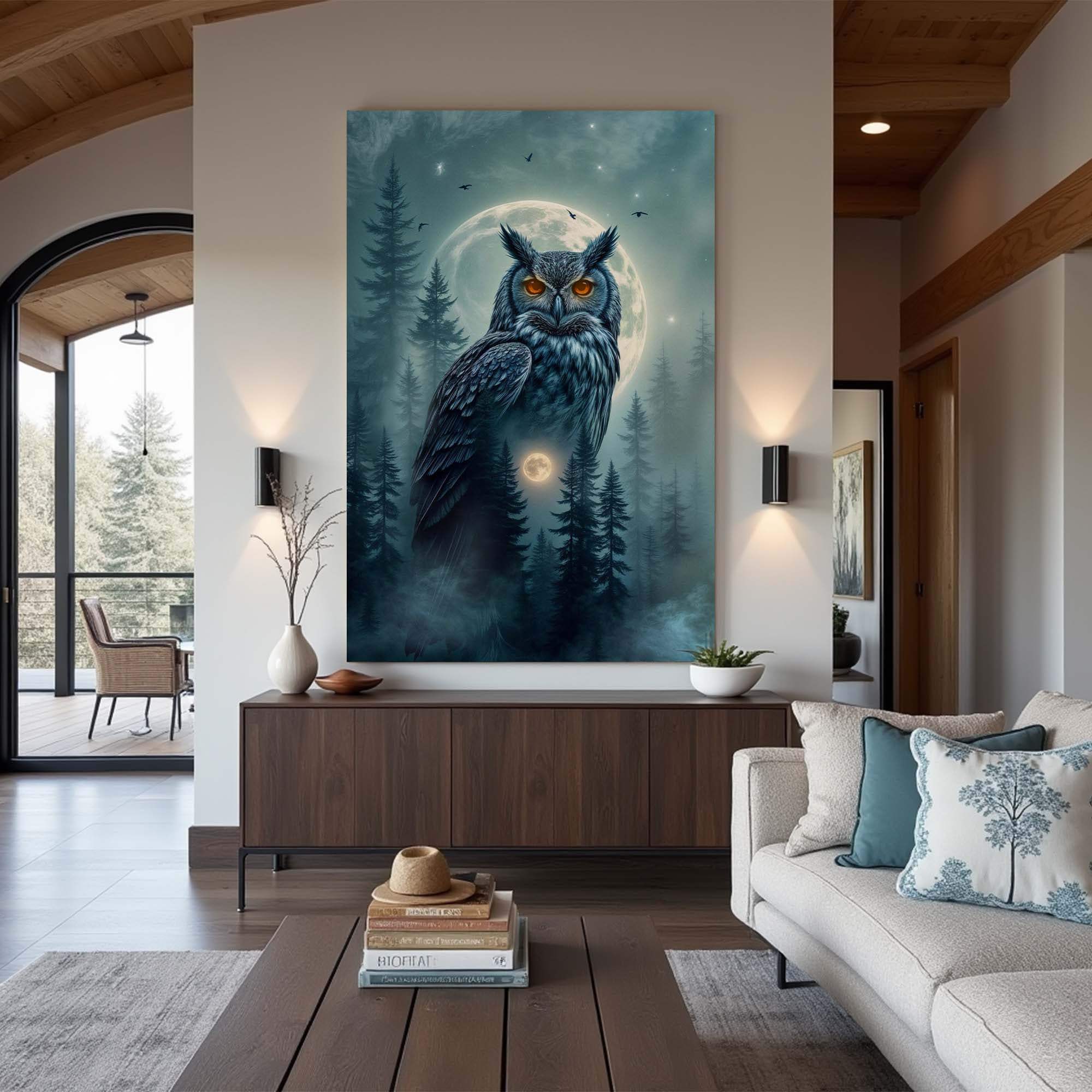 Owl Double Exposure Wall Art II - Tailored Canvases - Flyclothing LLC