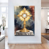 Holy Eucharist in Monstrance Faith Wall Art - Tailored Canvases - Flyclothing LLC
