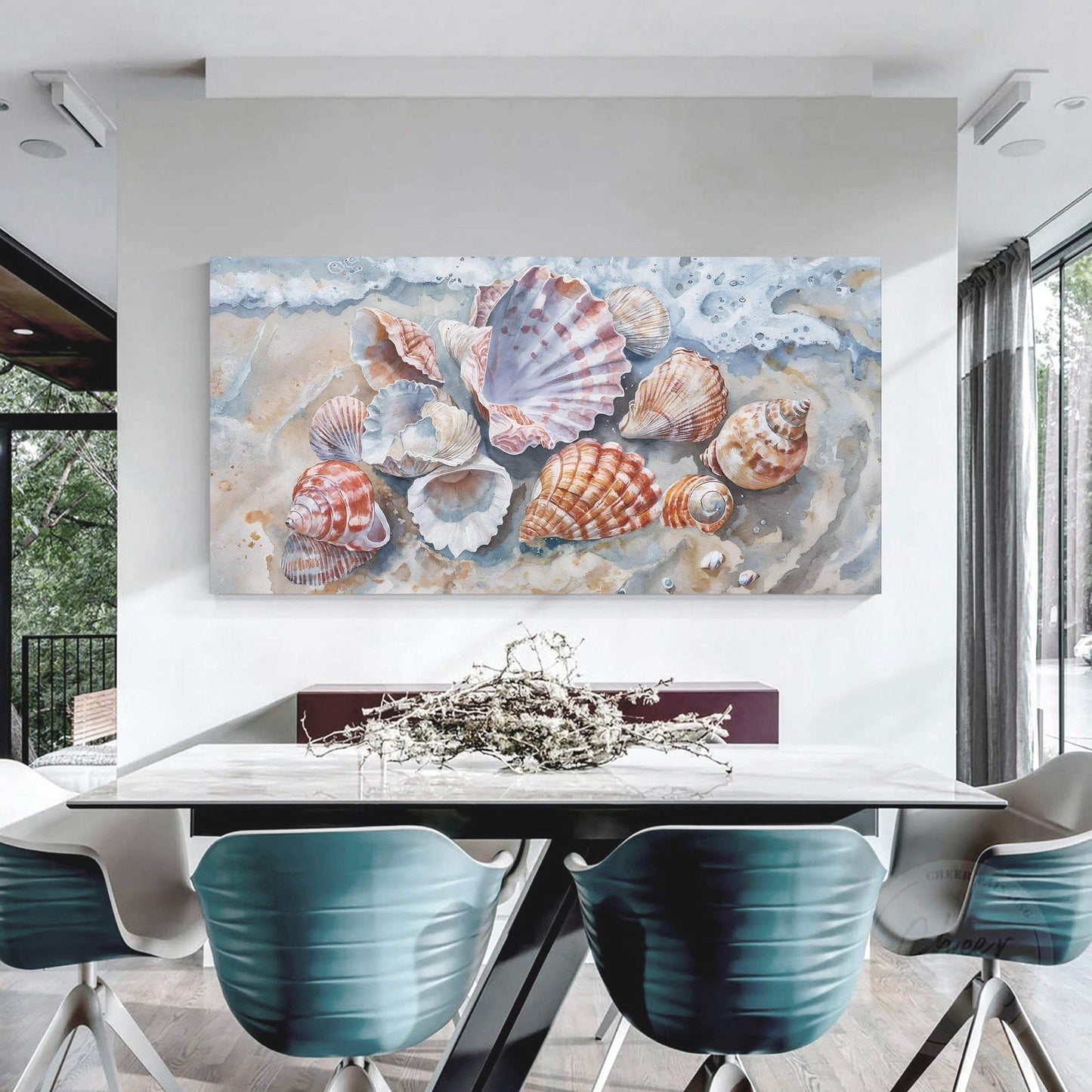 Sea Shells Modern Coastal Wall Art - Tailored Canvases - Flyclothing LLC