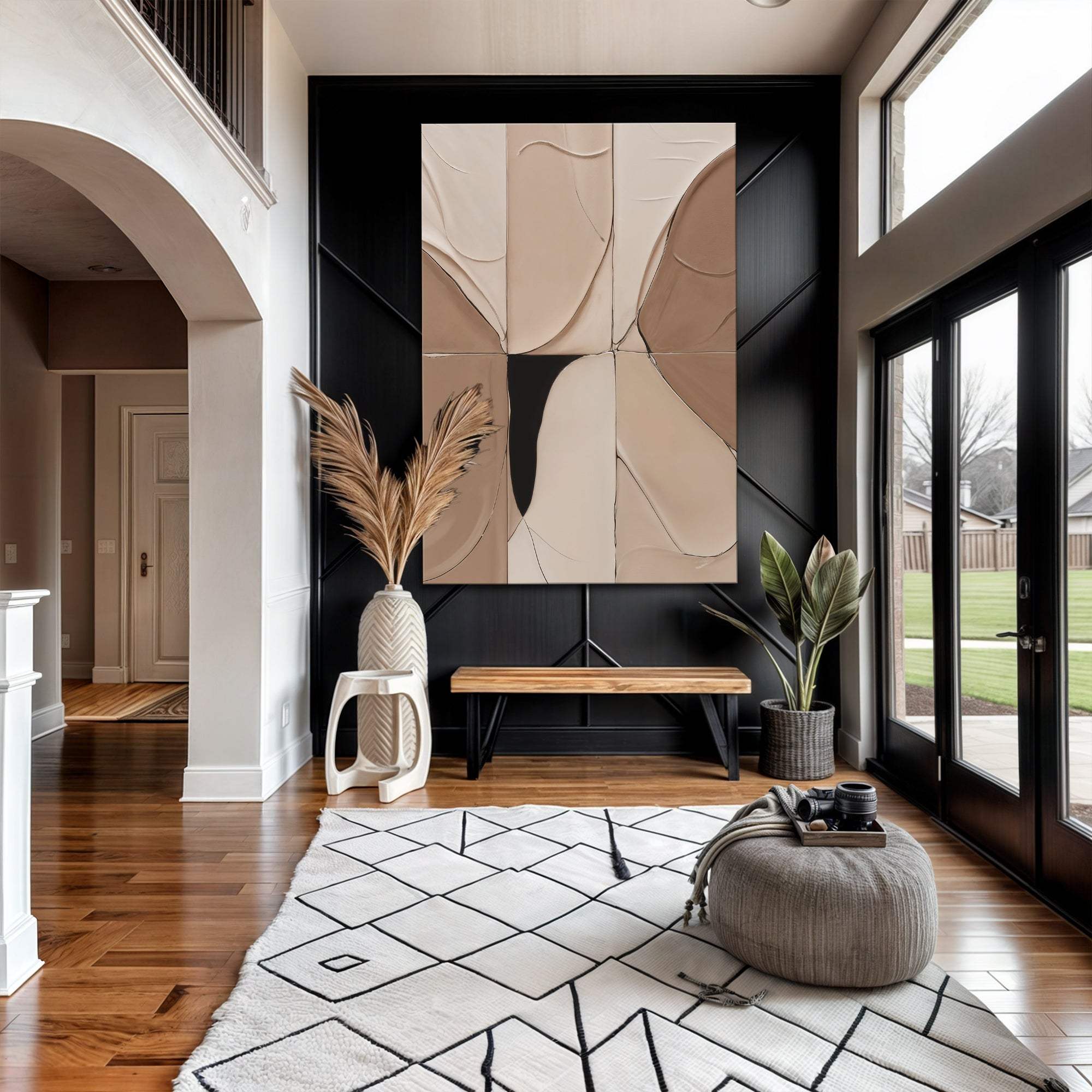 Neutral Abstract Boho Wall Art - Tailored Canvases - Flyclothing LLC