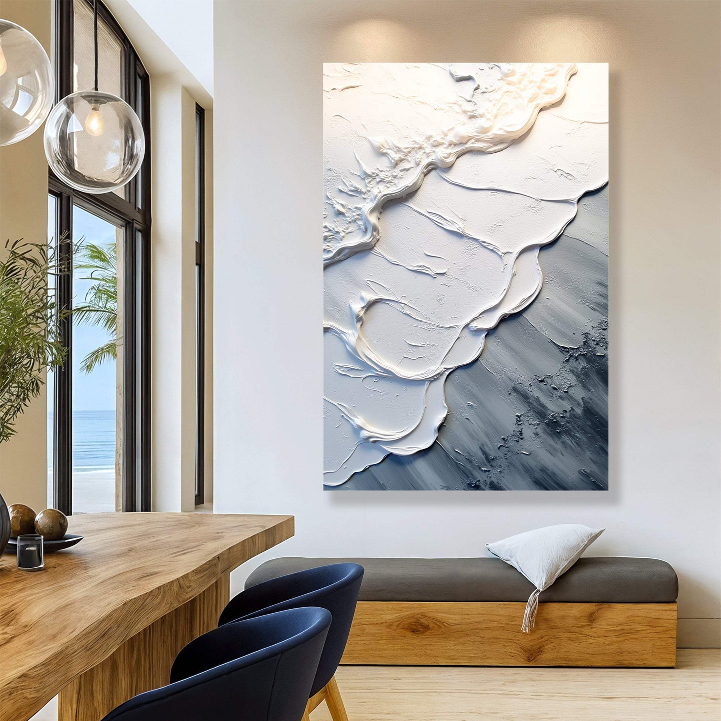 Abstract Minimalist Wave Wall Art II - Tailored Canvases - Flyclothing LLC