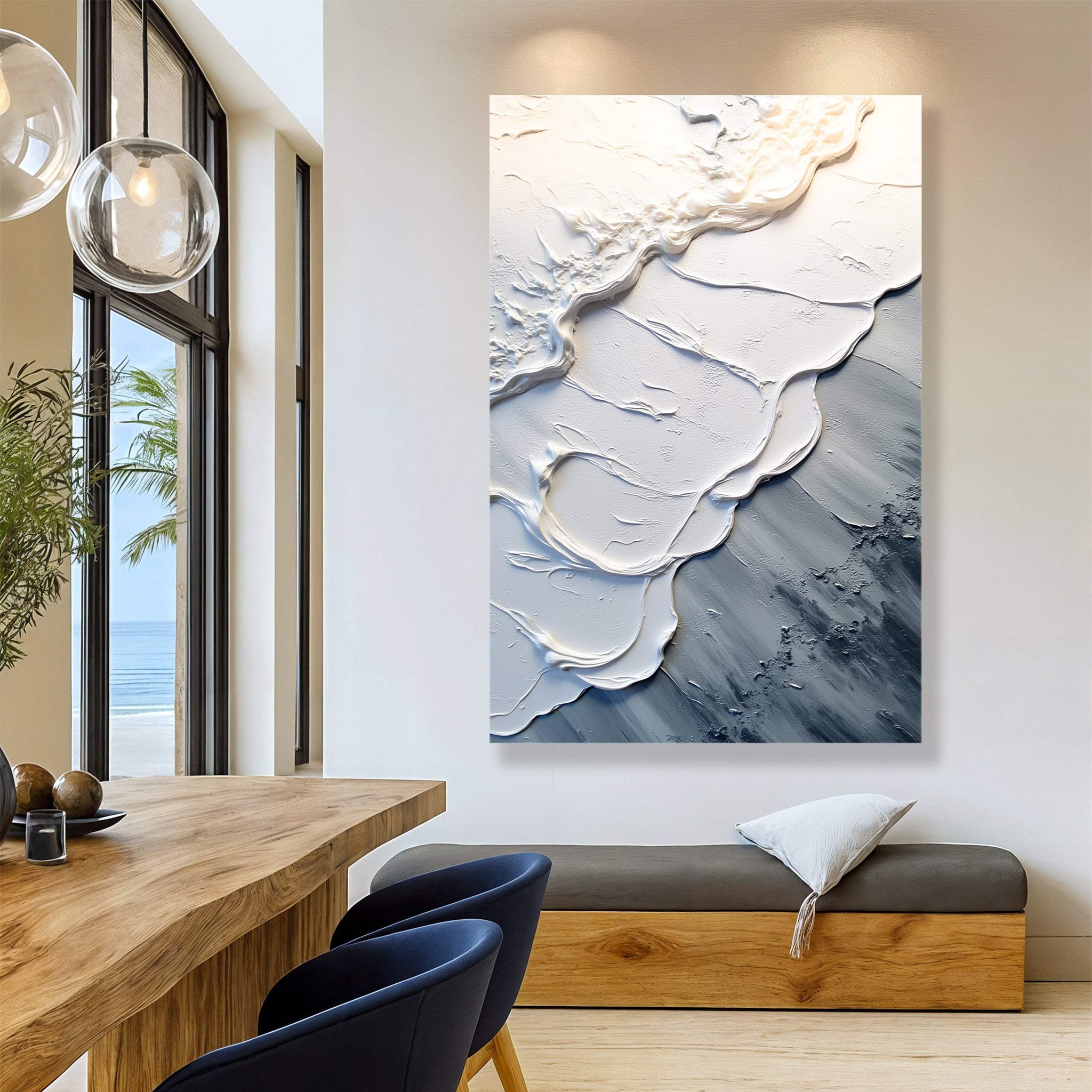 Abstract Minimalist Wave Wall Art II - Tailored Canvases - Flyclothing LLC