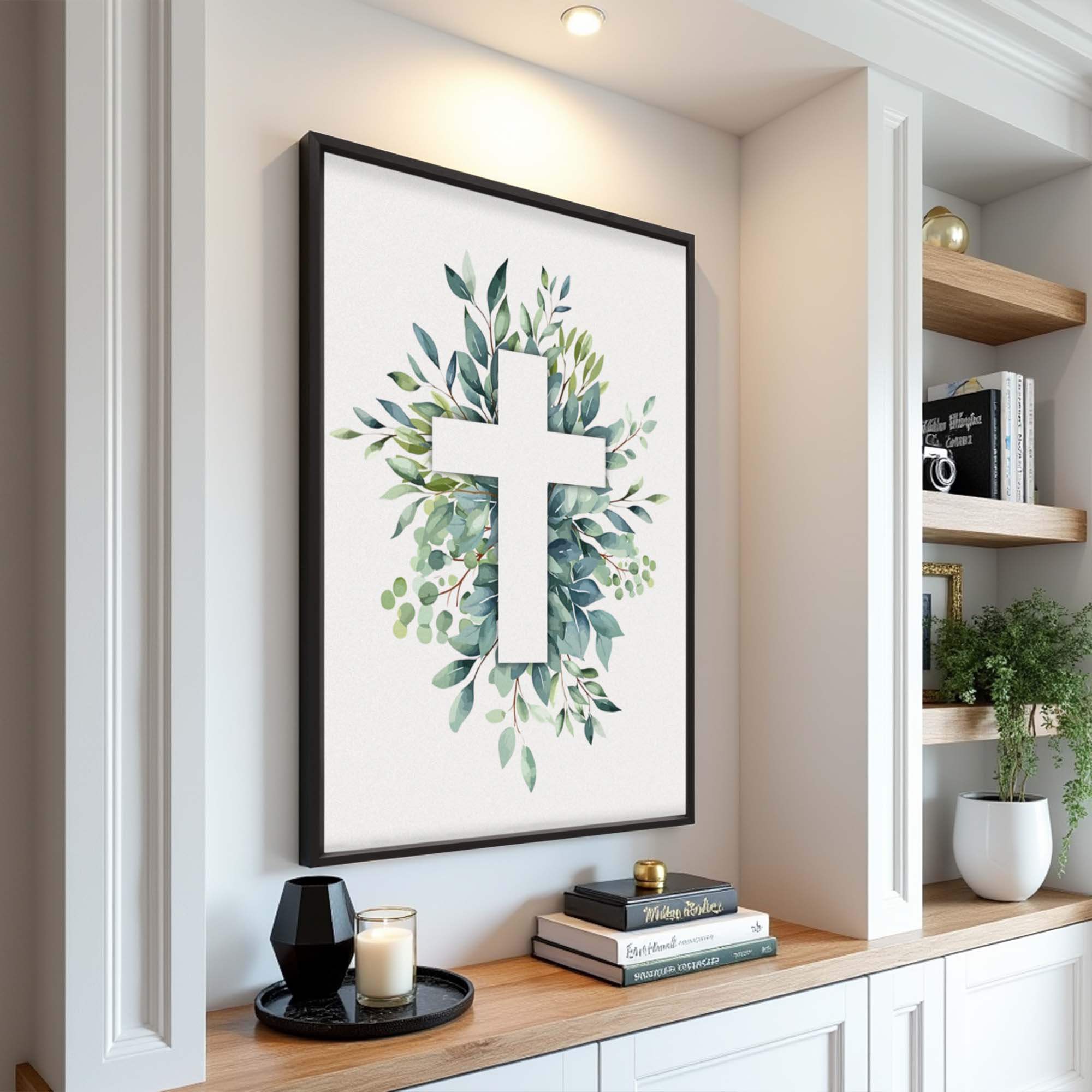 Evergreen Cross Faith Wall Art - Tailored Canvases - Flyclothing LLC
