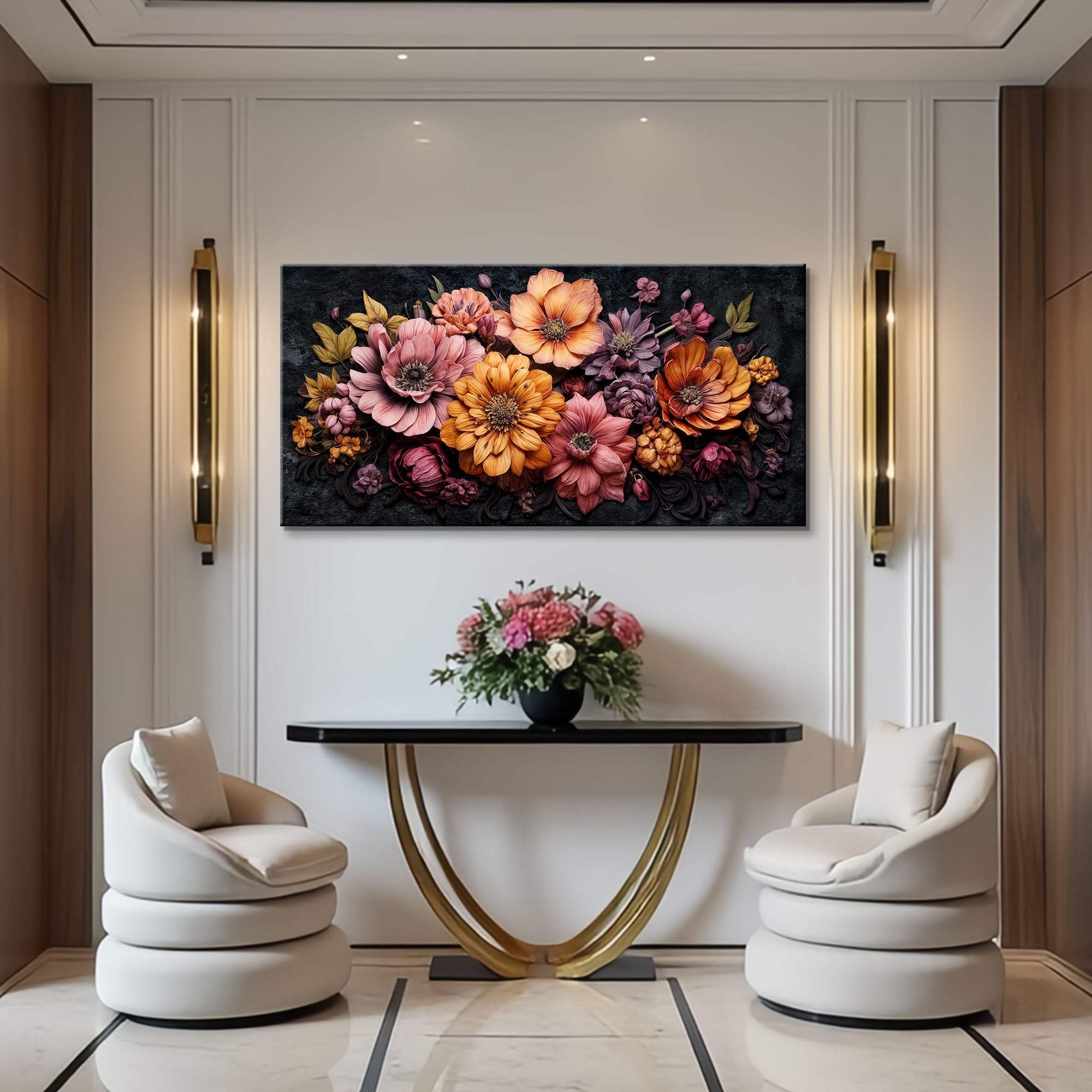 Colorful Floral Realistic Wall Art - Tailored Canvases - Flyclothing LLC