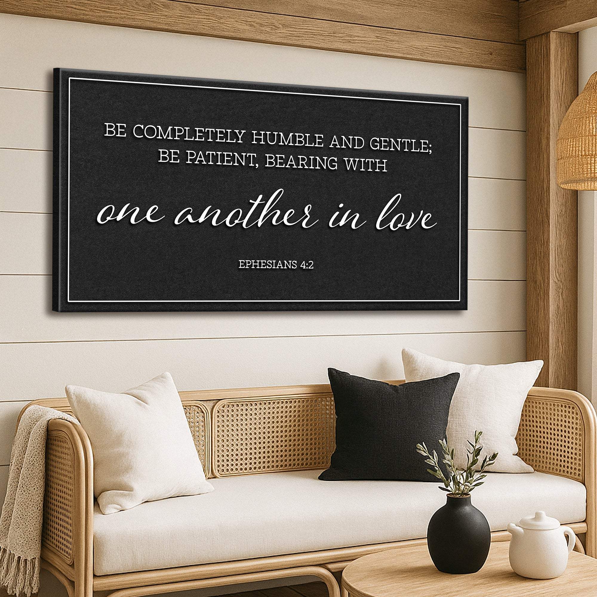 Be Completely Humble And Gentle - Ephesians 4:2 Faith Sign II - Tailored Canvases - Flyclothing LLC