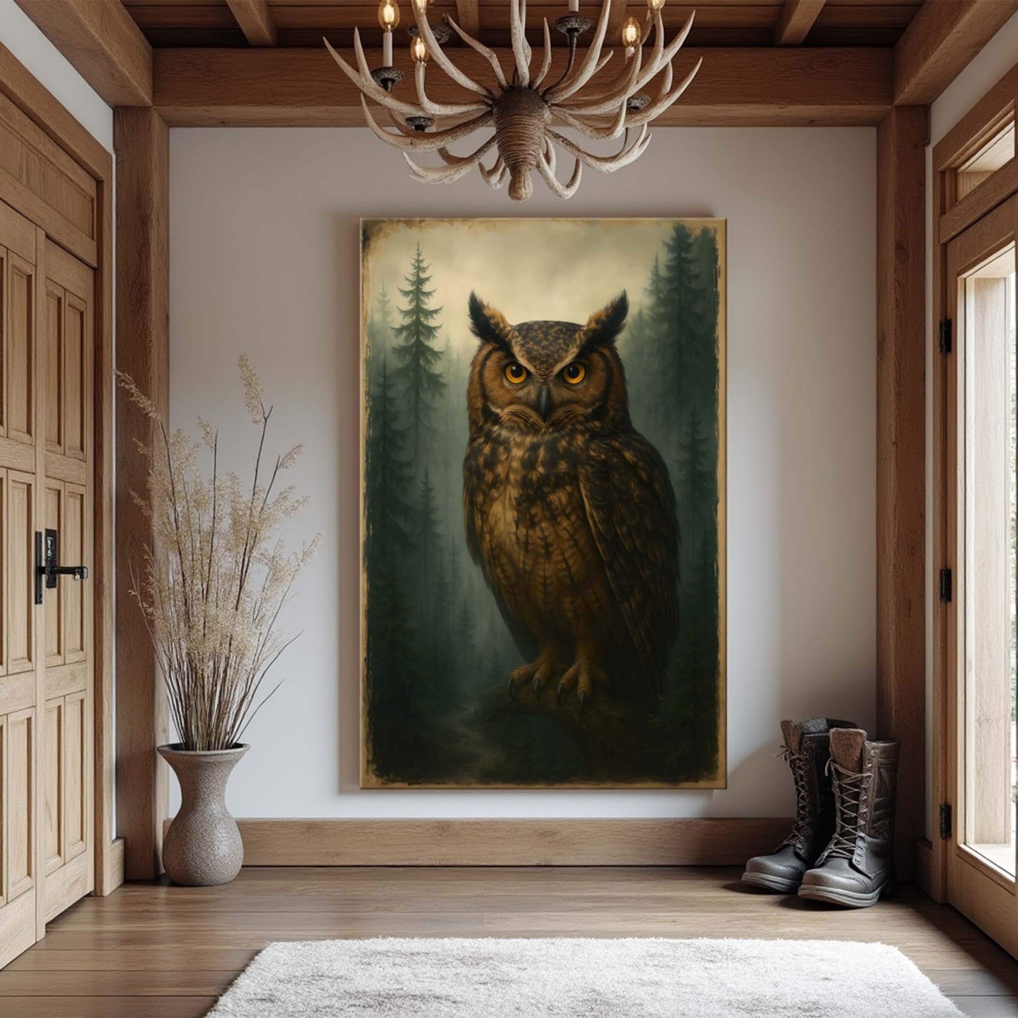 Watcher Of The Woods Owl Wall Art - Tailored Canvases - Flyclothing LLC