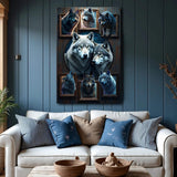 3D Wolf Collage Wall Art II - Tailored Canvases - Flyclothing LLC