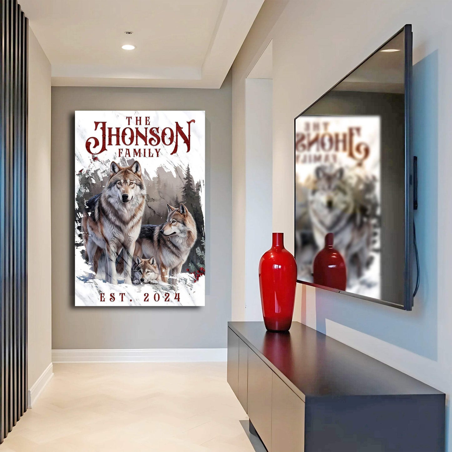 Personalized Wolf Family Wall Art - Tailored Canvases - Flyclothing LLC