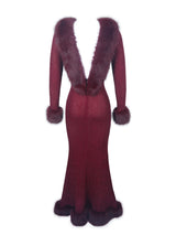 Mellie Burgundy Regular-Length Rhinestone Mesh Low Back Mermaid Gown - Miss Circle - Flyclothing LLC