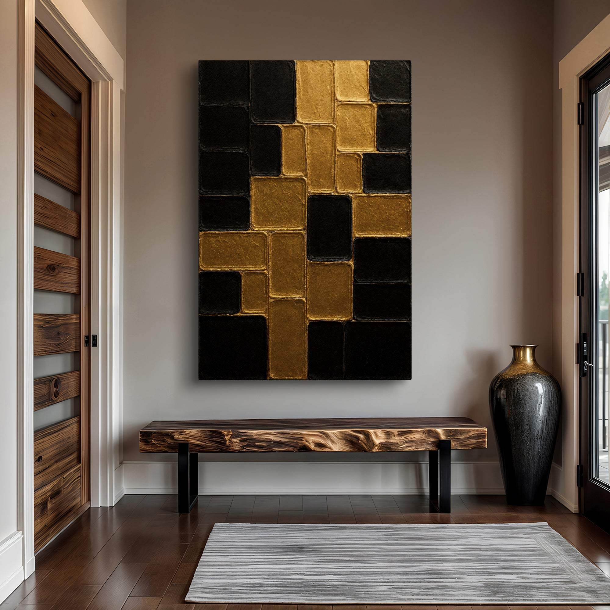 Contemporary Black and Gold Wall Art II - Tailored Canvases - Flyclothing LLC