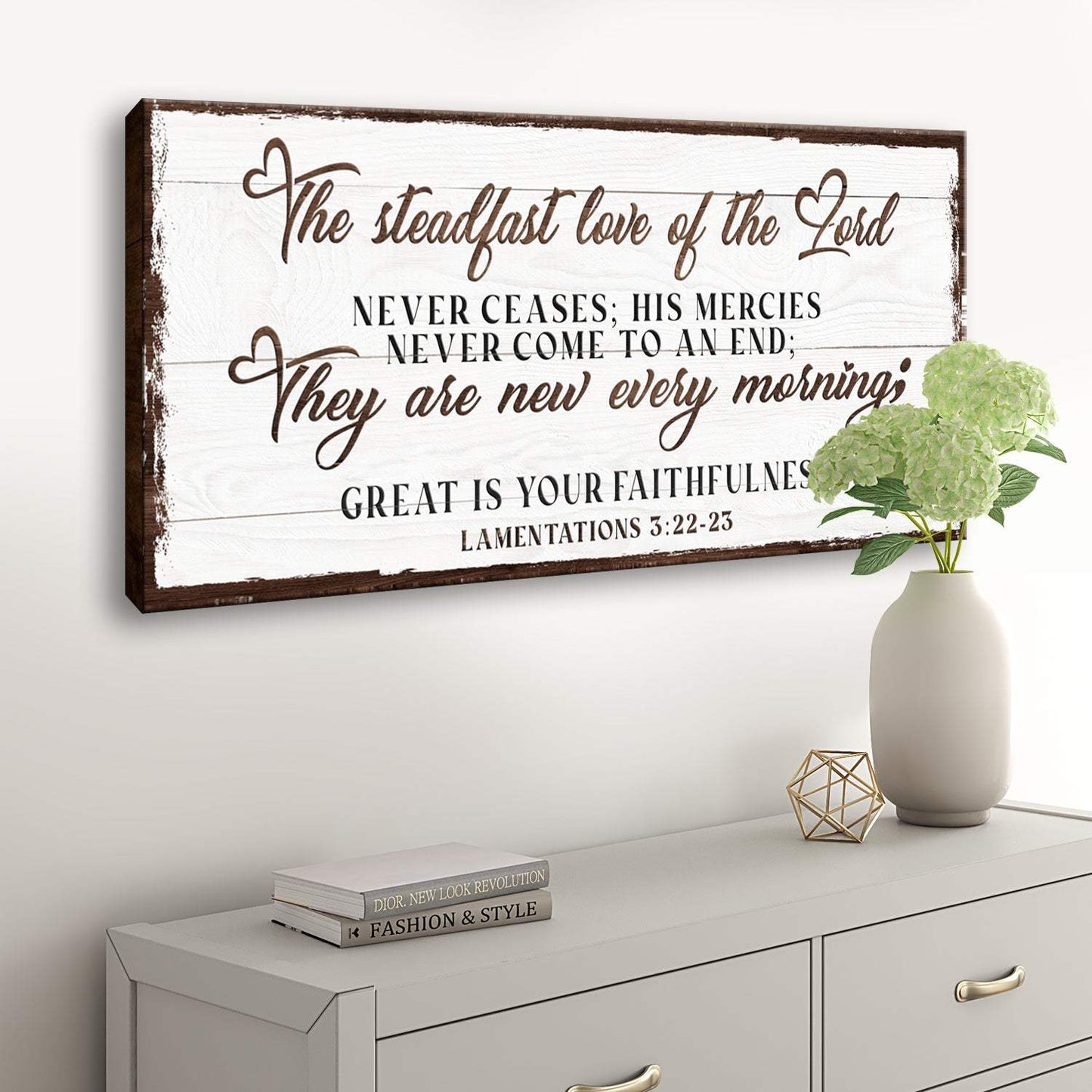 The Steadfast Love Of The Lord Lamentations 3:22-23 Faith Sign III - Tailored Canvases - Flyclothing LLC