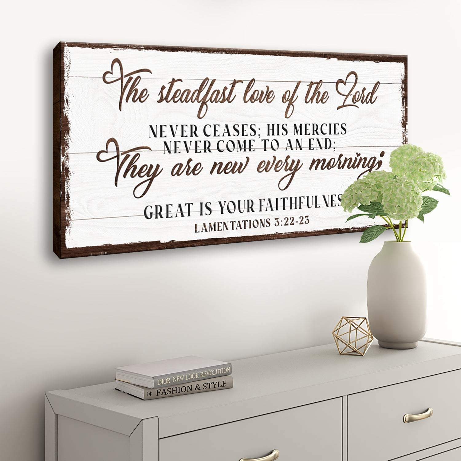 The Steadfast Love Of The Lord Lamentations 3:22-23 Faith Sign III - Tailored Canvases - Flyclothing LLC