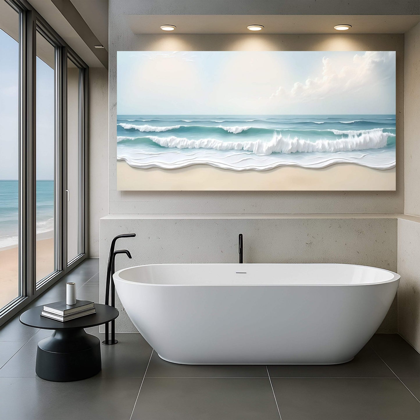Serene Ocean Wave Coastal Wall Art XIV - Tailored Canvases - Flyclothing LLC