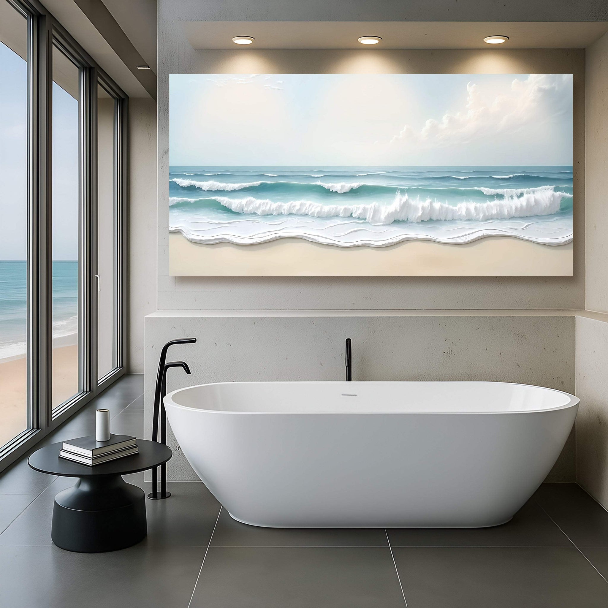 Serene Ocean Wave Coastal Wall Art XIV - Tailored Canvases - Flyclothing LLC