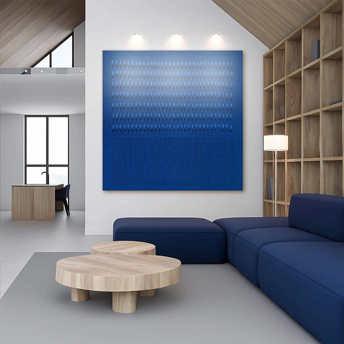 Minimalist Blue Gradient Abstract Wall Art - Tailored Canvases - Flyclothing LLC