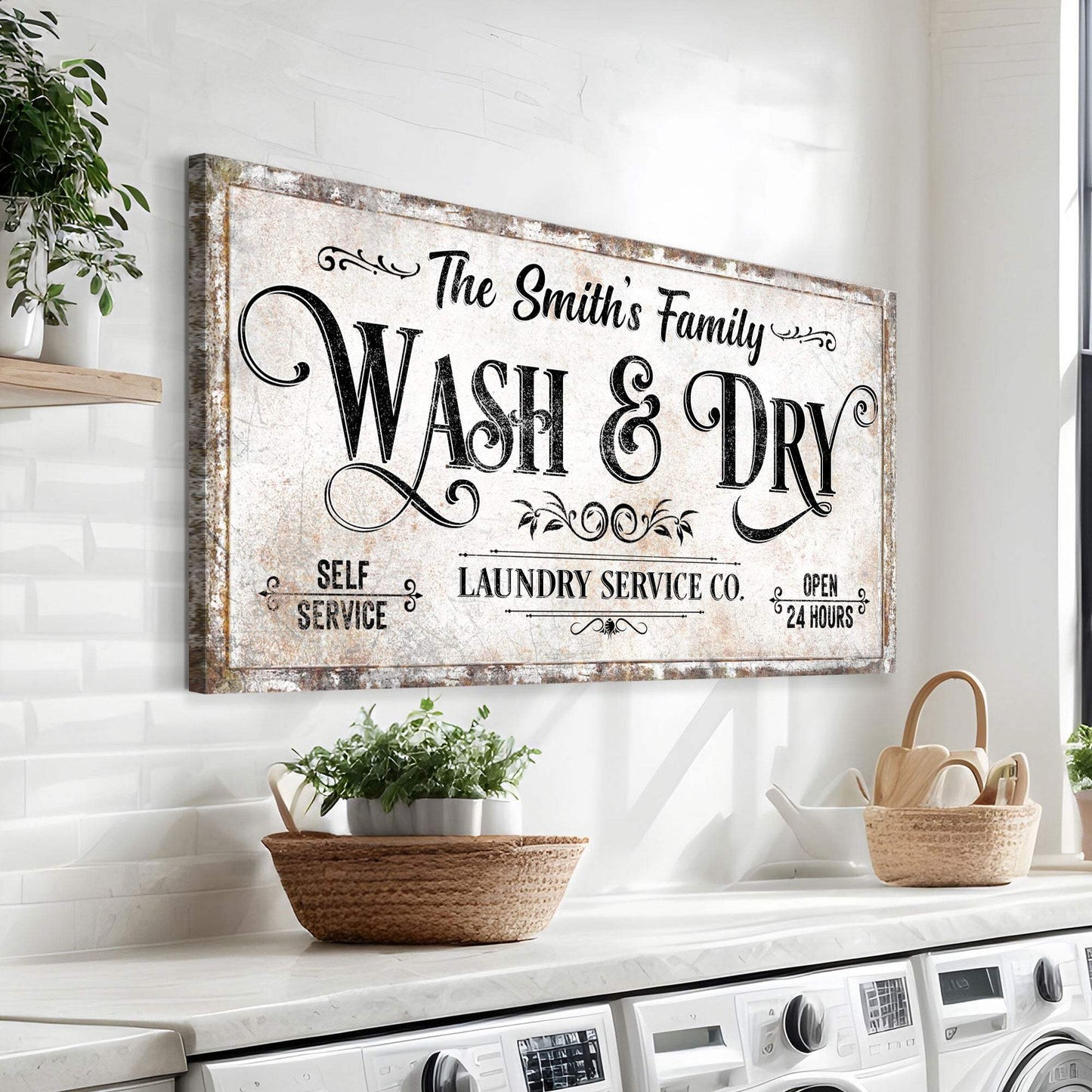 Personalized Laundry Service Sign II - Tailored Canvases - Flyclothing LLC