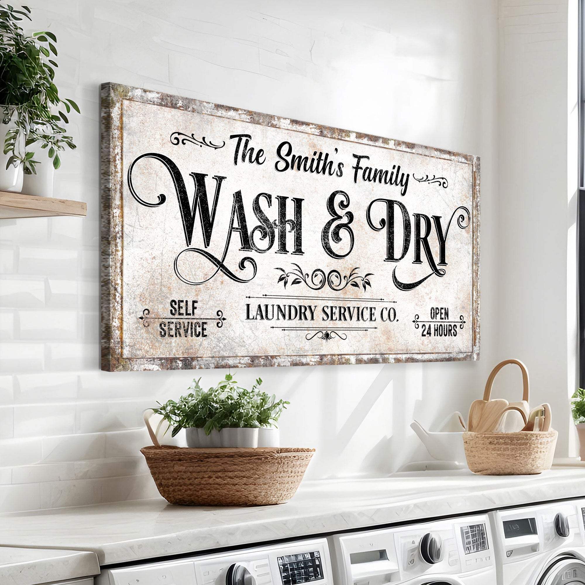 Personalized Laundry Service Sign II - Tailored Canvases - Flyclothing LLC