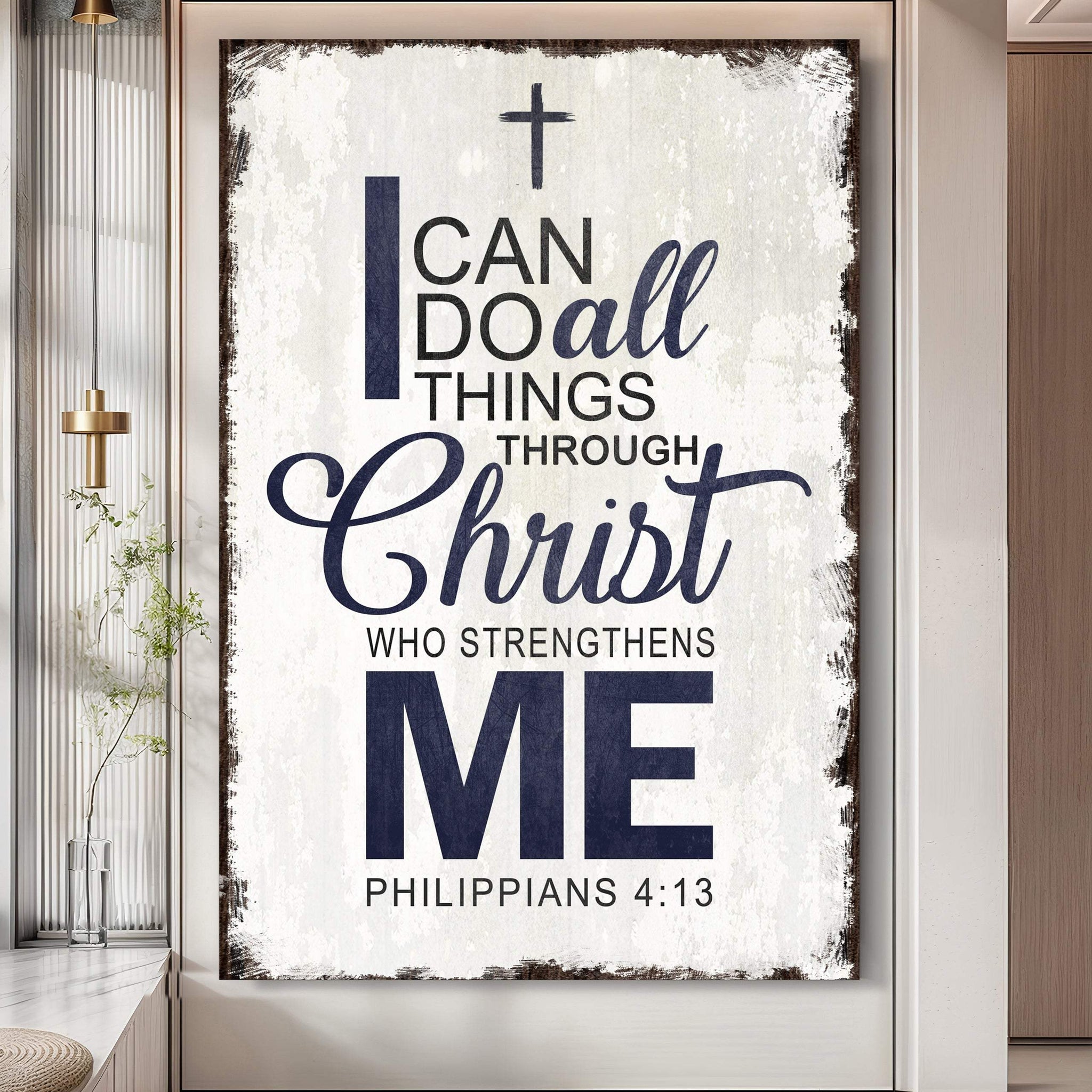 Philippians 4:13 - I Can Do All Things Through Christ Faith Sign II - Tailored Canvases - Flyclothing LLC
