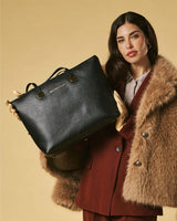 Simona (black) - Italian calf leather women's shoulder bag