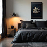 Matthew 21:22 - Pray Believe Receive Faith Sign III - Tailored Canvases - Flyclothing LLC