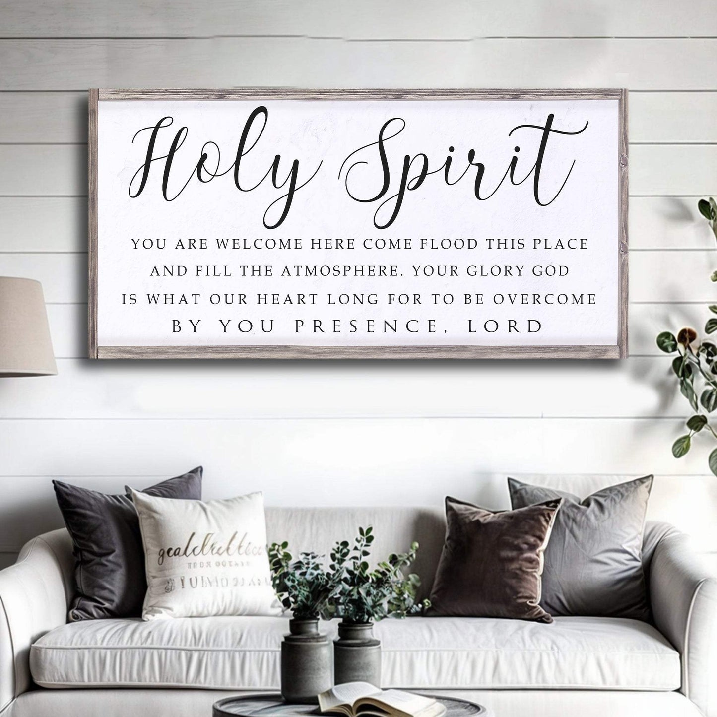 Holy Spirit You are Welcome Here Faith Sign II - Tailored Canvases - Flyclothing LLC
