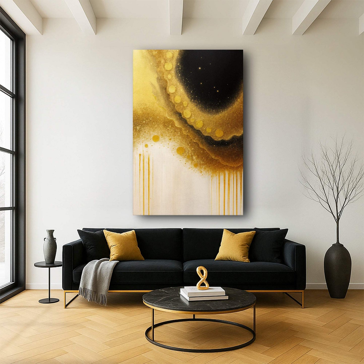 Minimalist Black and Gold Wall Art - Tailored Canvases - Flyclothing LLC